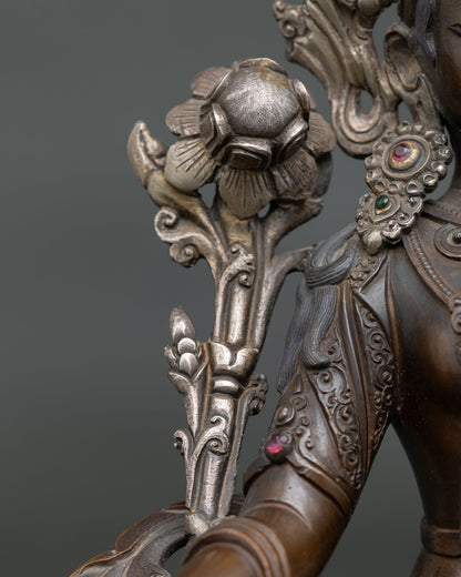 Goddess Green Tara Statue | Oxidized Copper Buddhist Sculpture