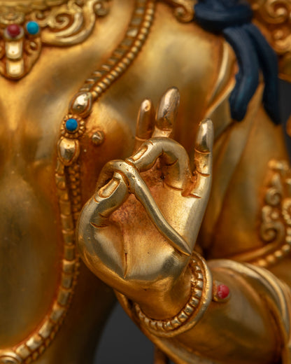 Genuine Handcrafted Green Tara Statue from Nepal | Exclusively Sourced