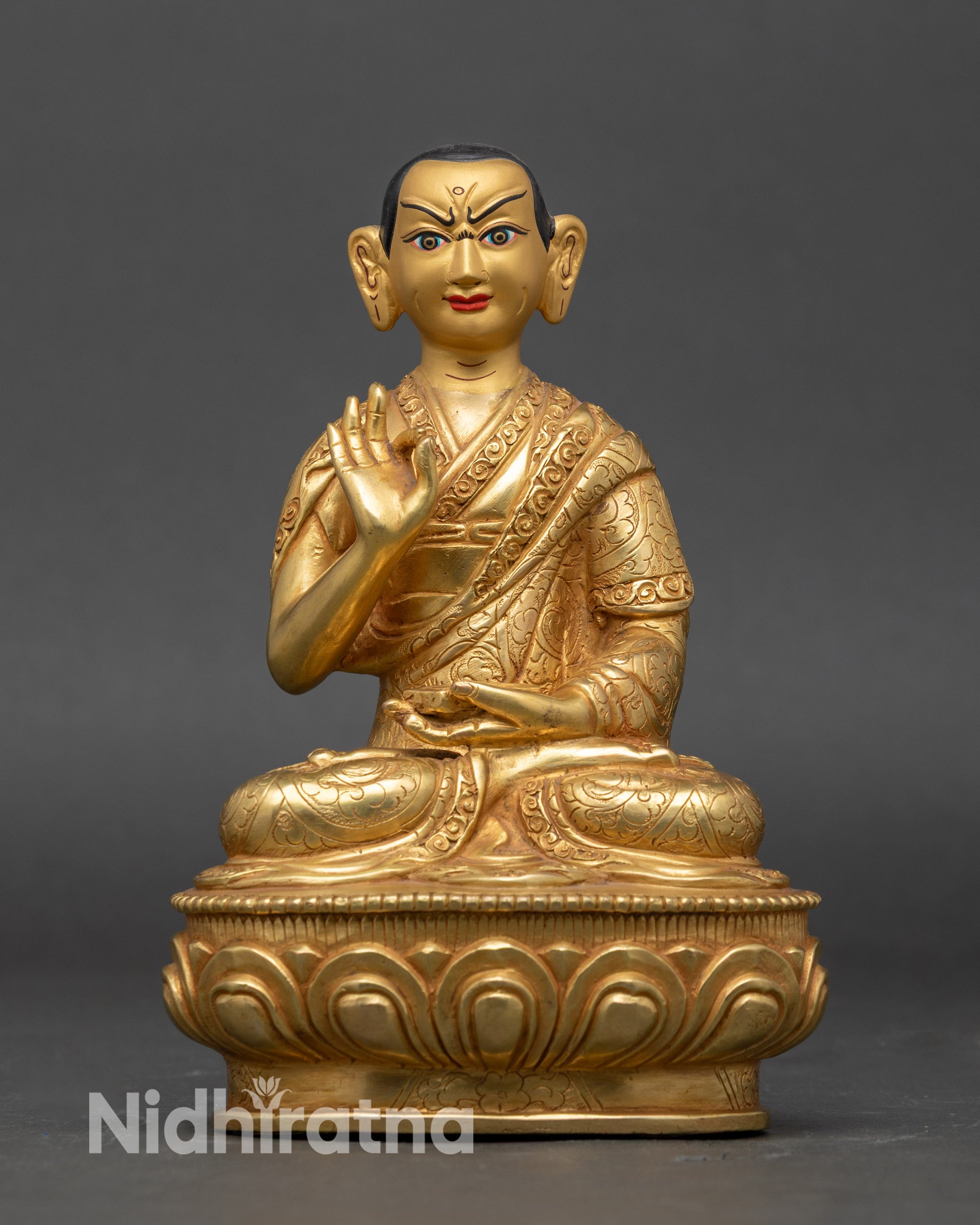 Tsongkhapa Statue Set with Two Disciples | Lost-Wax Craftsmanship