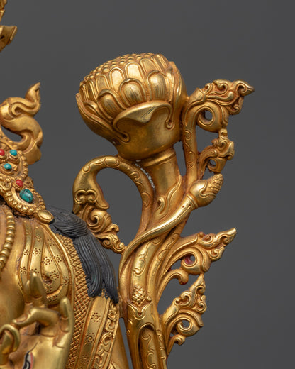 Seven-Eyed White Tara Sculpture | Longevity & Peaceful Energy Decor