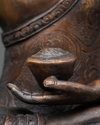 Oxidized Shakyamuni Buddha Statue – Spiritual Decor & Meditation Gift