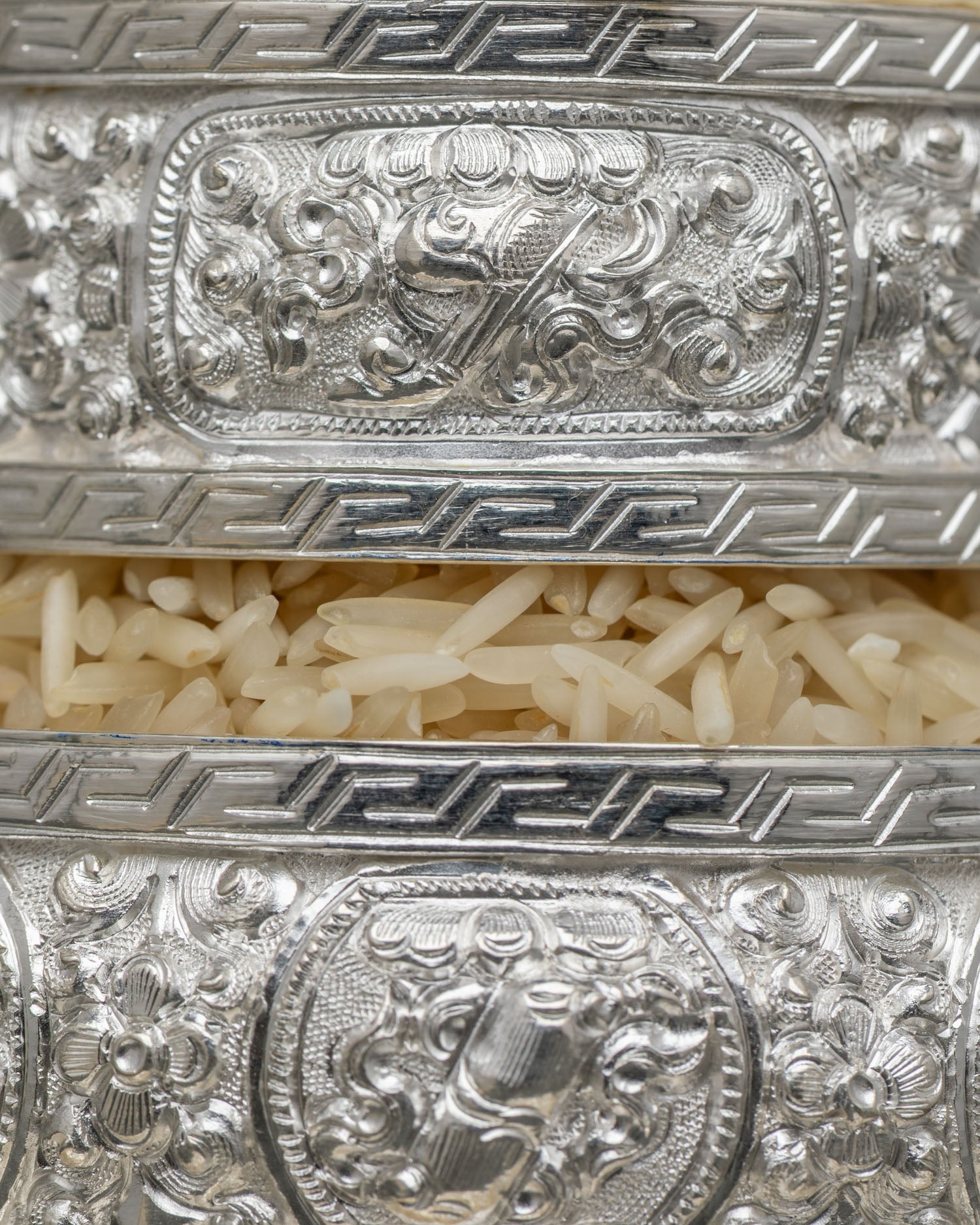4" Silver Mandala Offering Set – Handcrafted Buddhist Ritual Kit