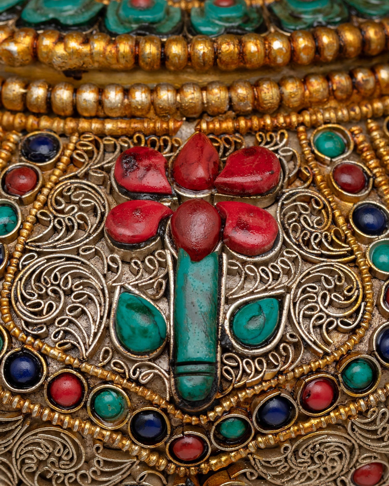 Decorated Buddhist Rice Pot | Handcrafted in Nepal