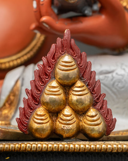 Yellow Dzambhala Copper Statue | Buddhist Guardian of Abundance