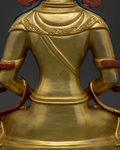 Amitayus Statue with Long-Life Vase – Tibetan Long Life Deity