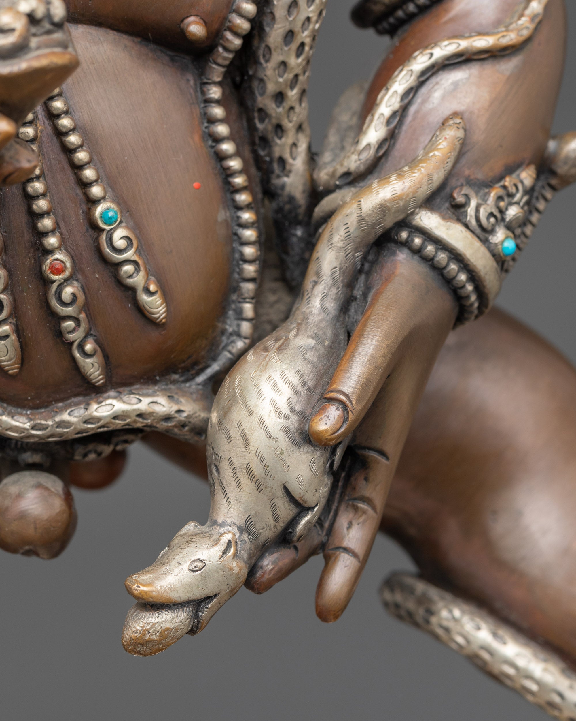 Oxidized Black Dzambhala Statue | Traditional Himalayan Buddhist Art