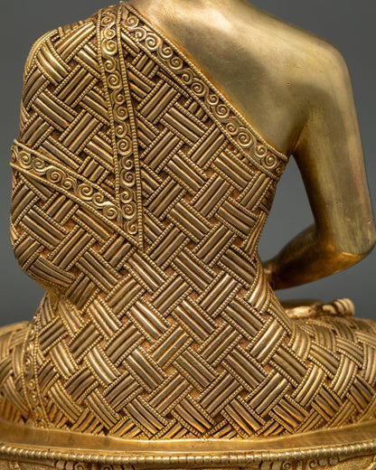 Amitabha Buddha Statue | Gold Fire-Gilded Copper Sculpture