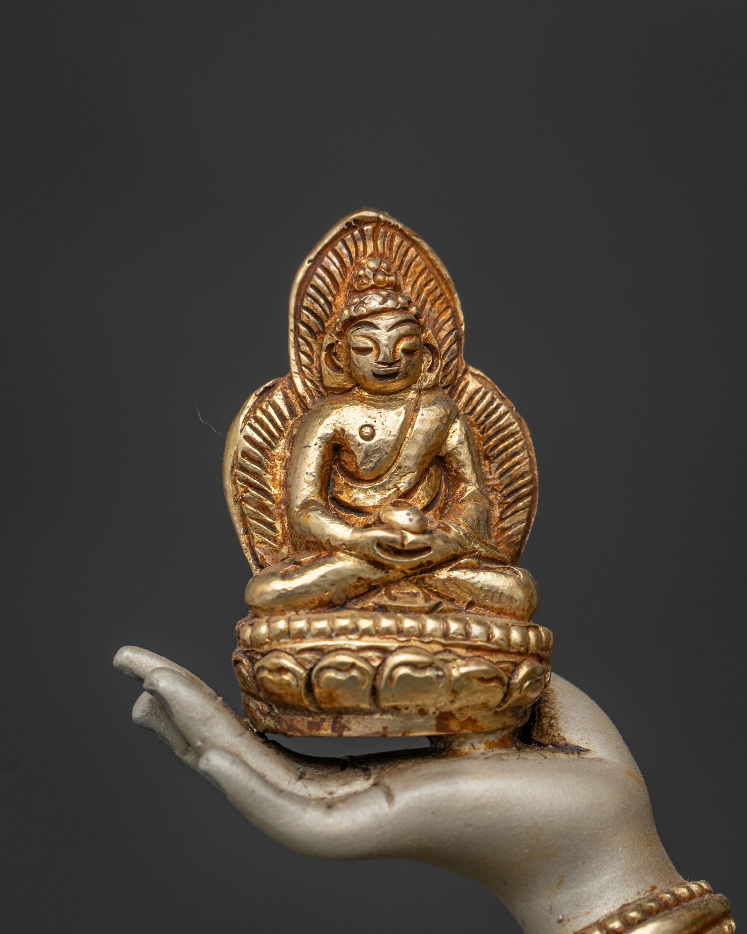 Acrylic-Painted Ushnisha Vijaya Statue | Three Faced Purification Deity