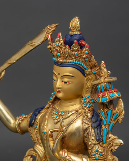 Sacred Manjushree Statue -  Buddhist Deity of Wisdom and Compassion