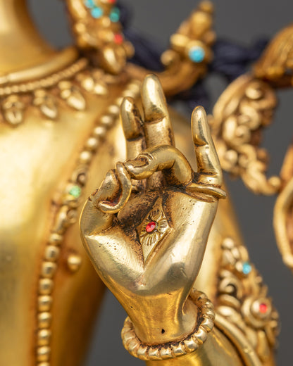 Handcrafted Maha Manjushri Statue | Bodhisattva of Insight from Nepal