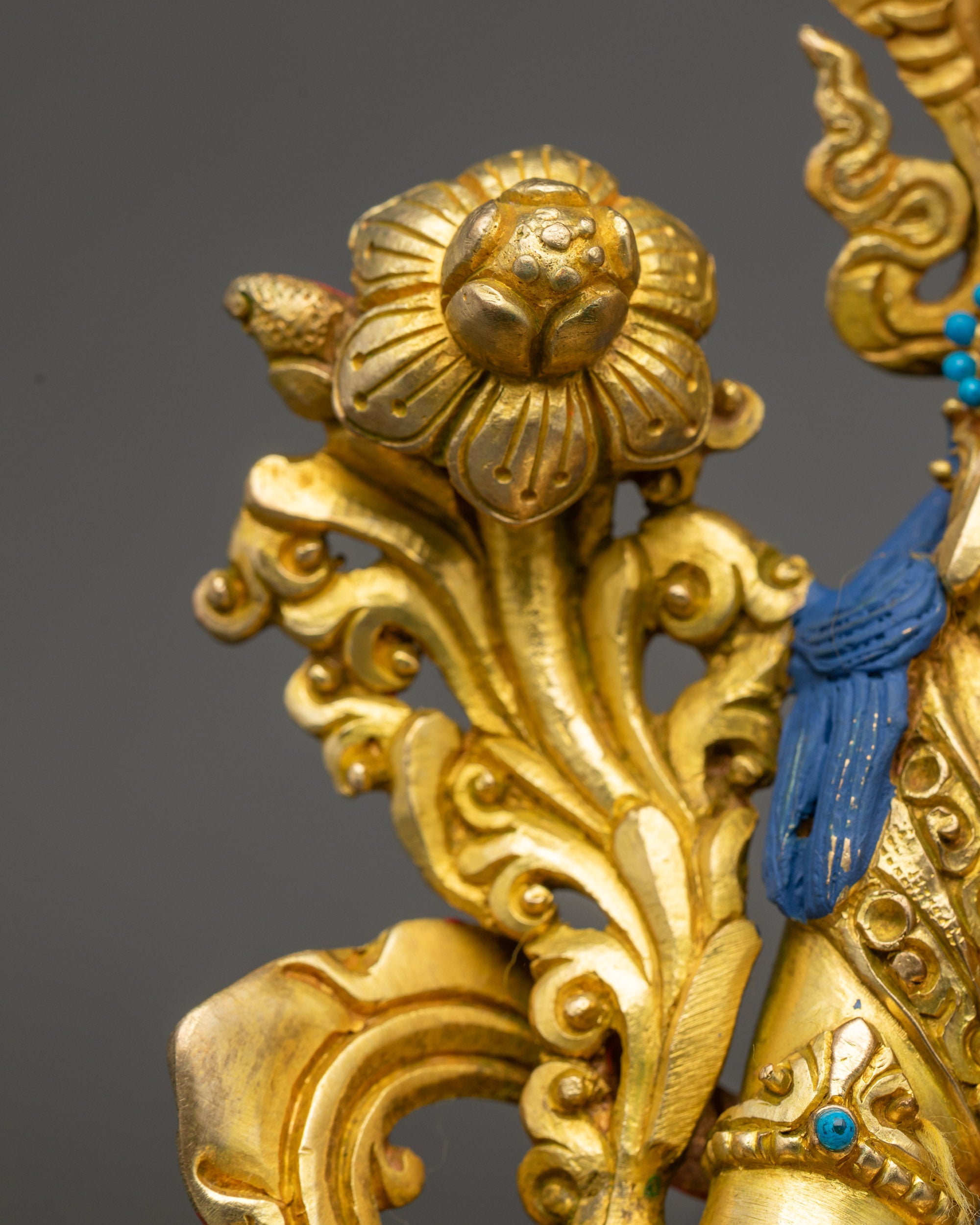 Green Tara Figurine | Himalayan Gold Fire-Gilded Meditation Idol