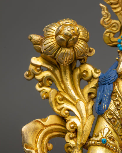 Green Tara Figurine | Himalayan Gold Fire-Gilded Meditation Idol