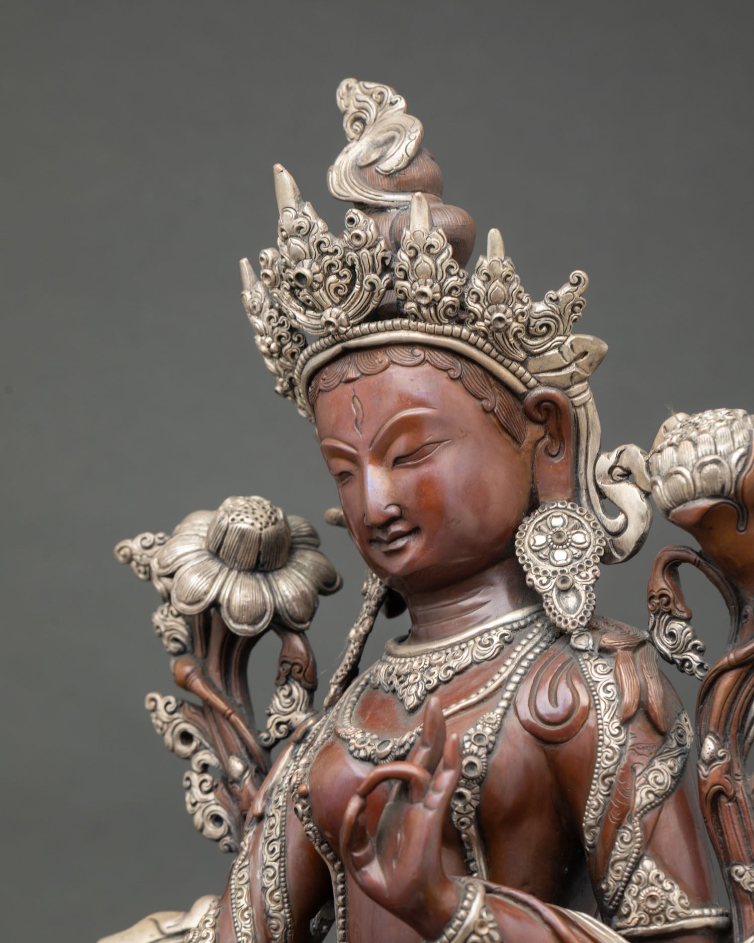 White Tara Statue – Handmade Copper Art from Nepal