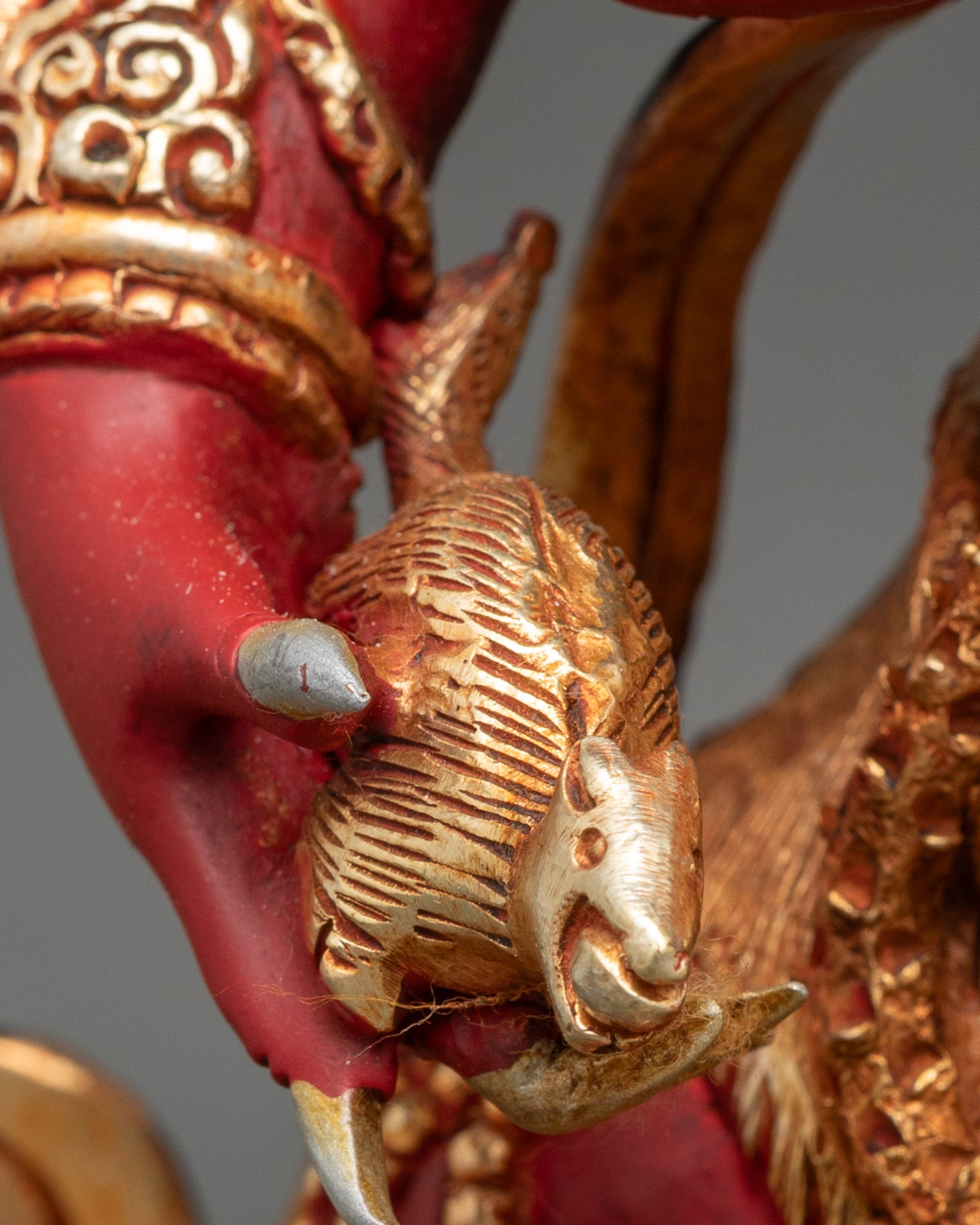 Premium Red Dzambhala Statue | Attract Prosperity and Remove Obstacles