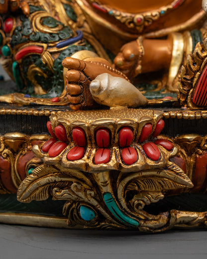 Yellow Dzambhala Statue | Handcrafted Wealth Deity for Home Decor