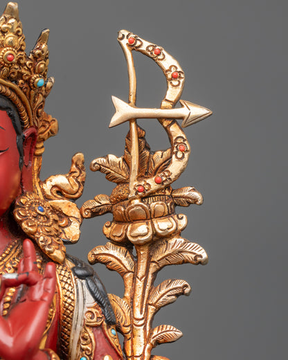 Red Tara Meditation Statue | Nepalese Sculpture for Spiritual Blessing