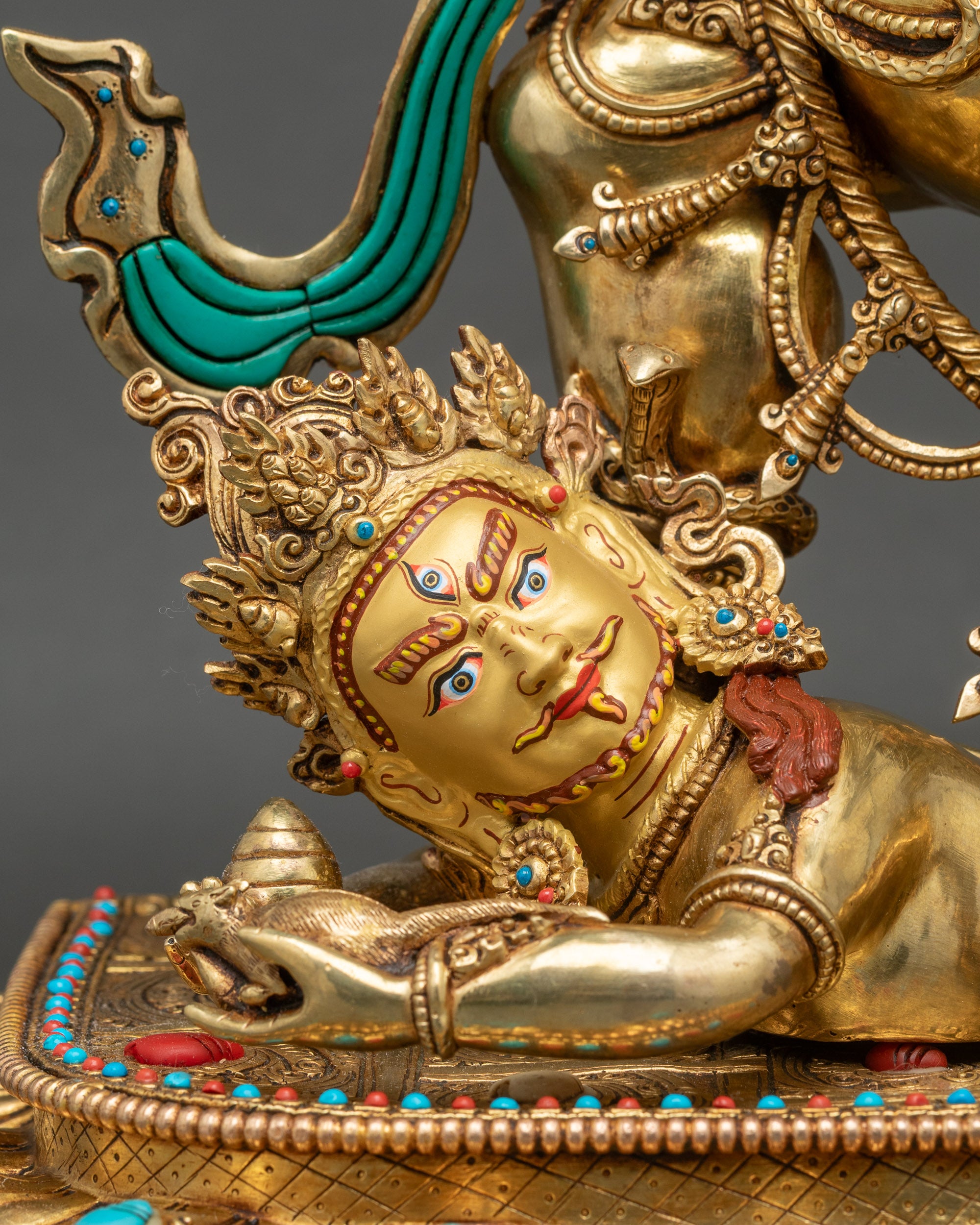 Handmade Black Dzambhala Statue | Invoke Wealth and Abundance