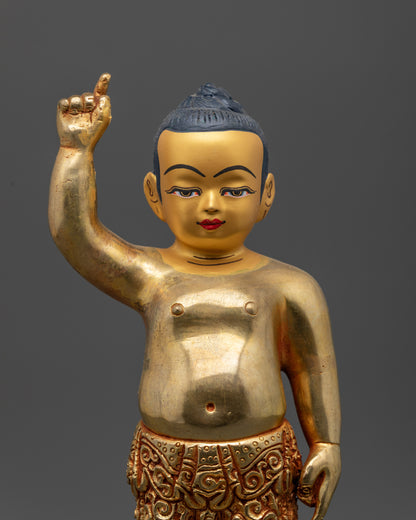 Standing Little Buddha Statue from Nepal | Buddha Born in Lumbini