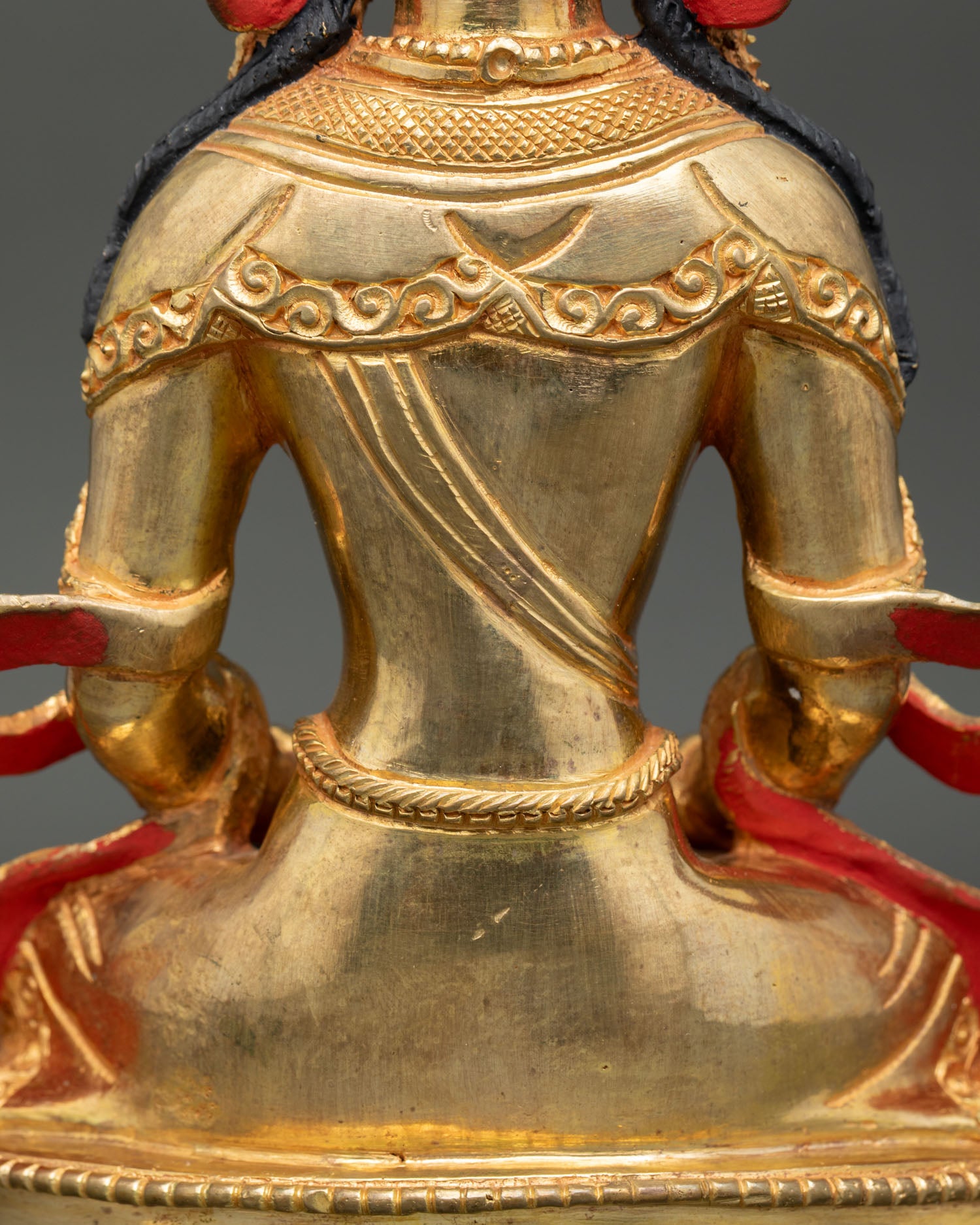 Long Life Deity Amitayus Statue | Handcrafted Copper Buddhist Sculpture