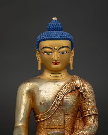 Shakyamuni Buddha Statue | Gold Gilded Nepalese Buddhist Art