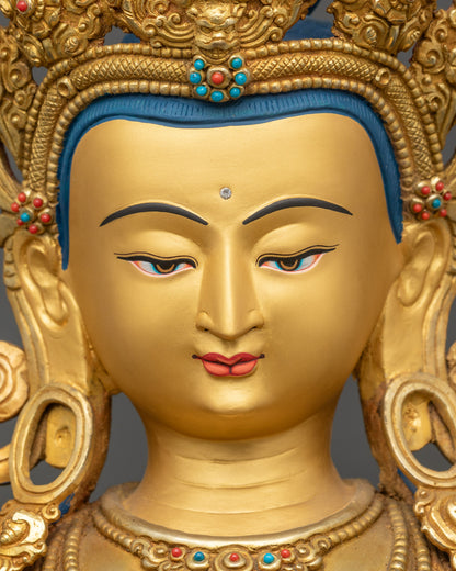 Handcrafted Amitayus Bodhisattva Statue for  Longevity and Healing