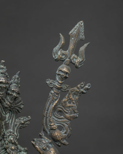 Four-Armed Mahakala Statue | Handcrafted Solid Bronze Figurine