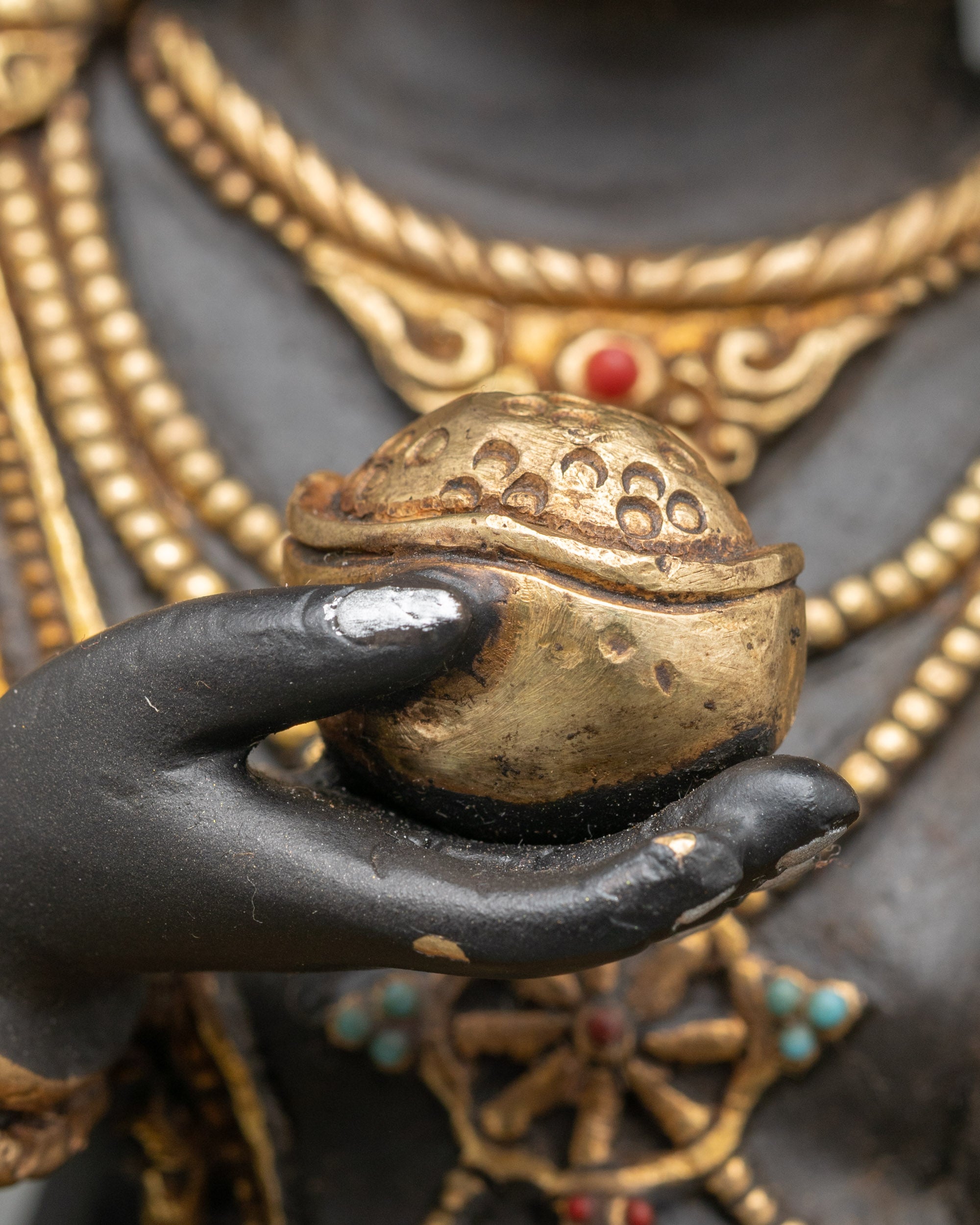 Black Dzambhala Statue for Wealth & Prosperity | Handmade Buddhist Art