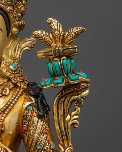 Wisdom-Inspiring Simhada Manjushri Statue | Sacred Tibetan Buddhist Art