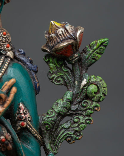 Blessed Green Tara Statue | Nepalese Spiritual Art