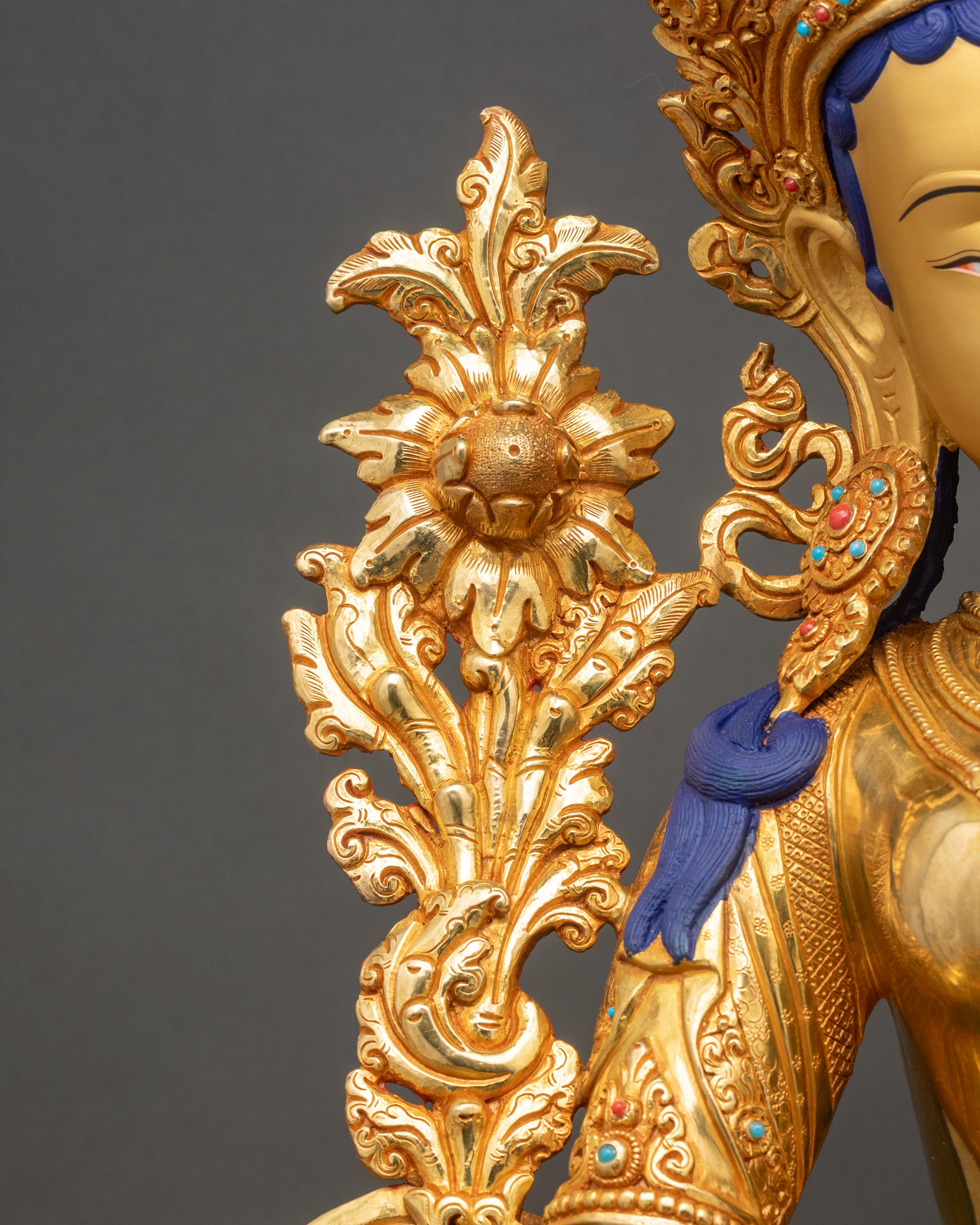 Swift Protector Green Tara Figurine | Traditional Buddhist Statue Nepal