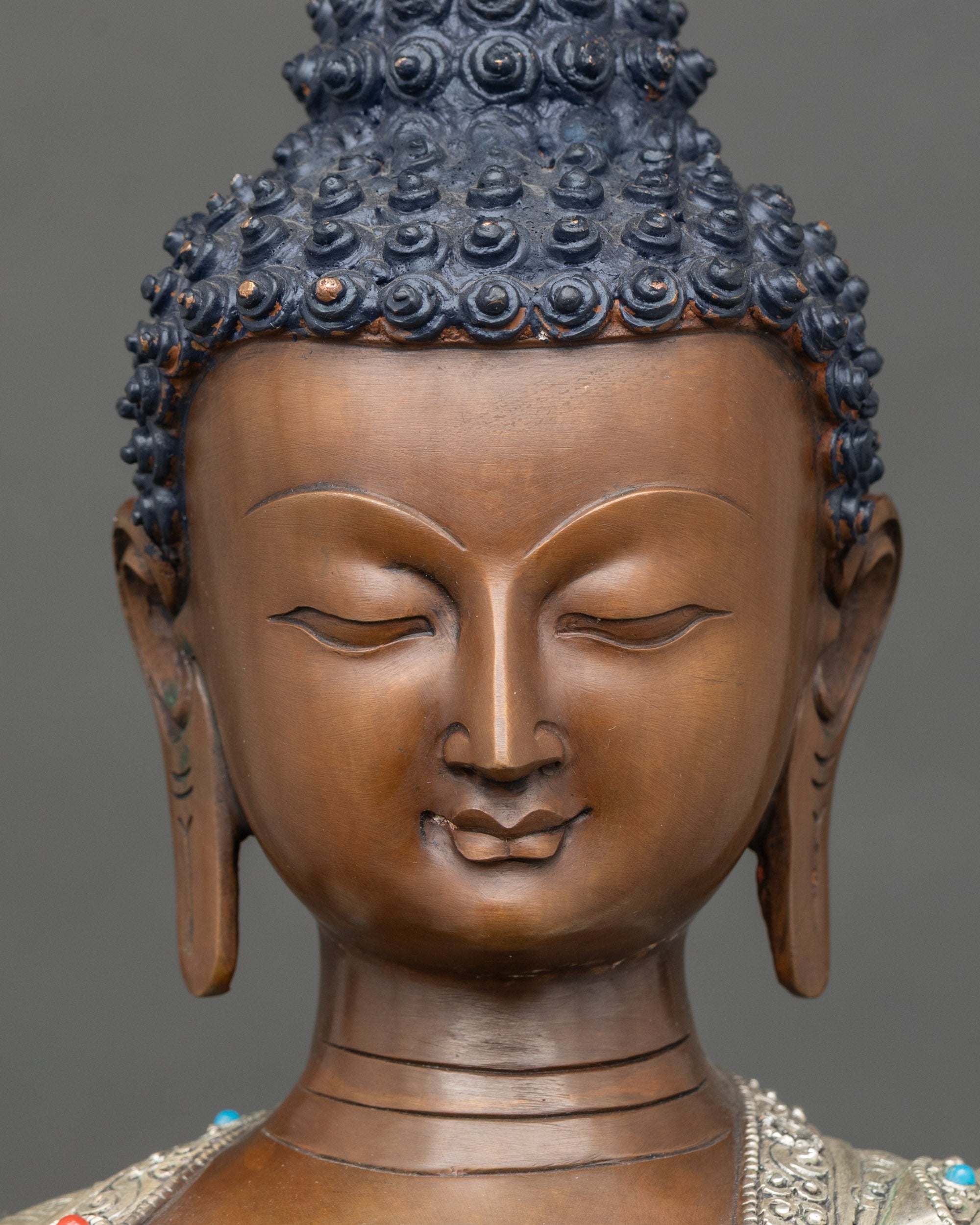 Oxidized Vairocana Buddha Copper Statue | Cosmic Buddha Figurine