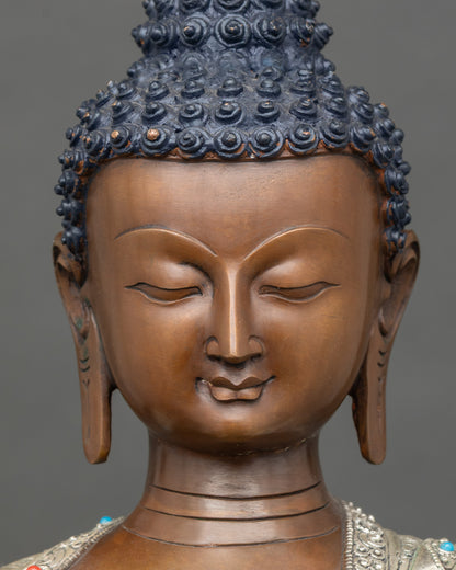 Oxidized Vairocana Buddha Copper Statue | Cosmic Buddha Figurine