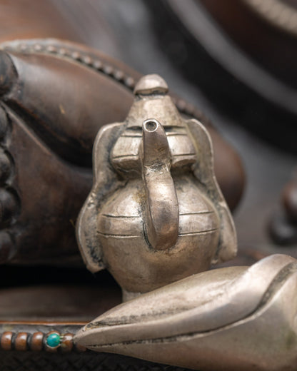 Chemically Oxidized Dzambhala Sculpture | Himalayan Buddhist Idol