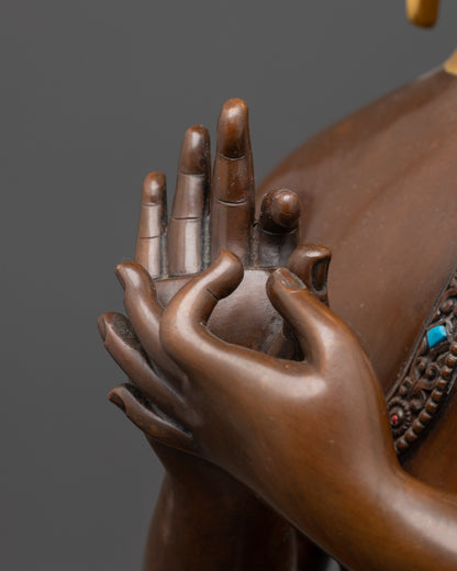 Seated Vairocana Buddha – Handmade Tibetan Buddhist Altar Statue