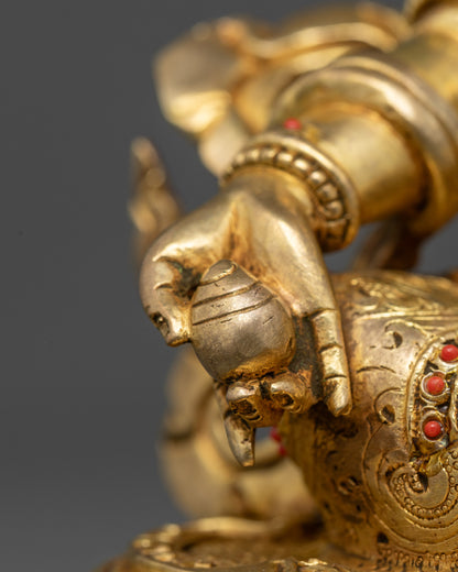 Deity of Wealth Yellow Jambhala Statue | Spiritual Wealth Guardian