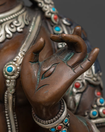 Dukar Oxidized Copper Statue | Handmade Buddhist Spiritual Decor
