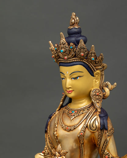 Amitayus Statue | Nepalese Copper Spiritual Artwork