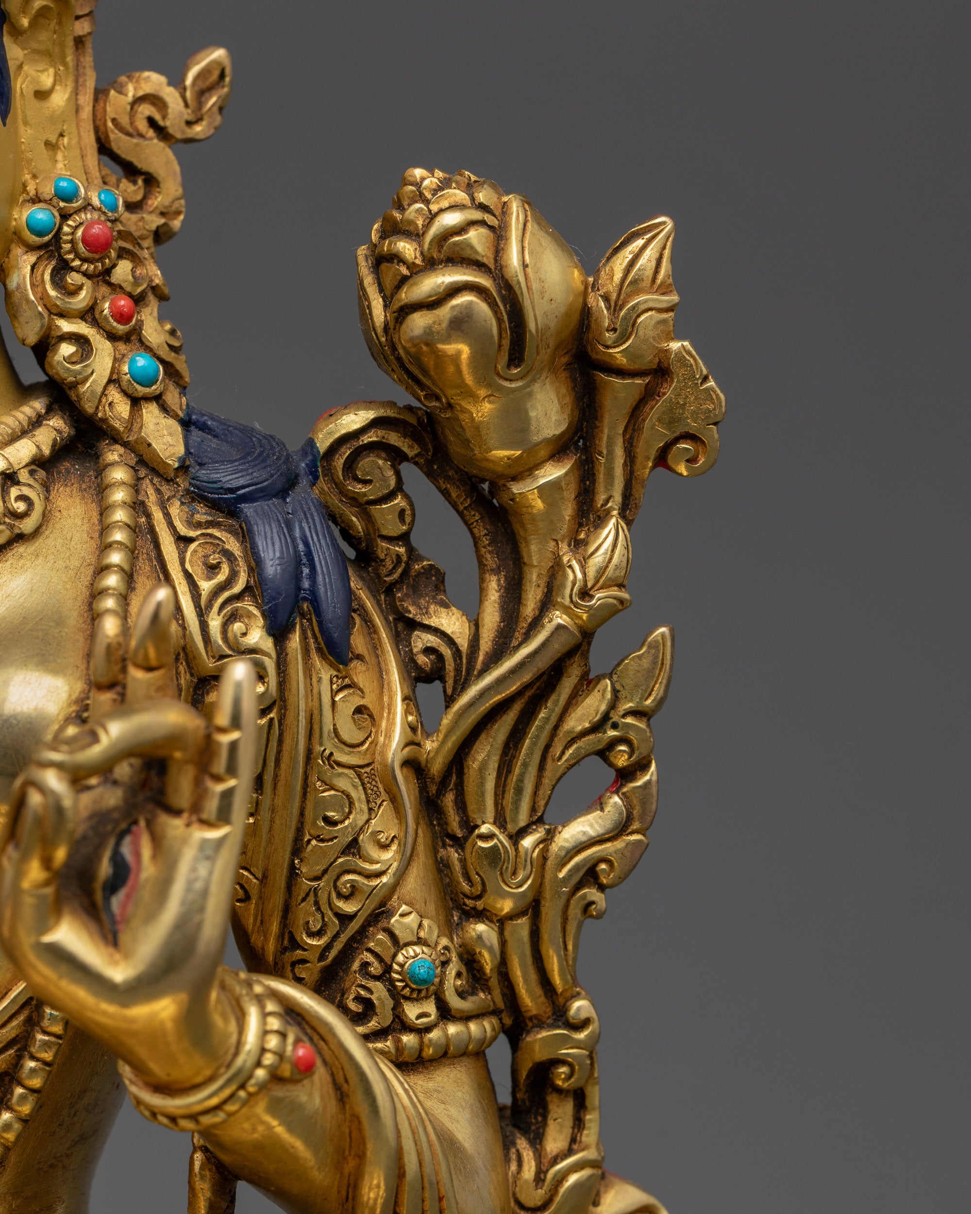 Sacred White Tara Statue | Handmade Buddhist Female Deity of Long Life