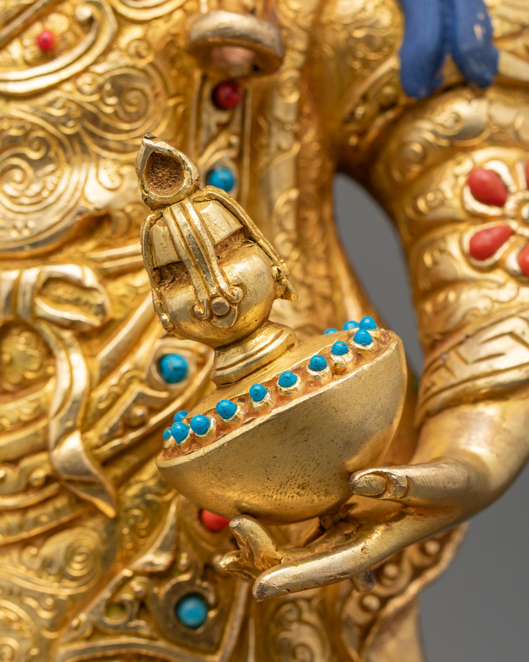 Tibetan Guru Rinpoche Sculpture - Symbol of Protection and Power