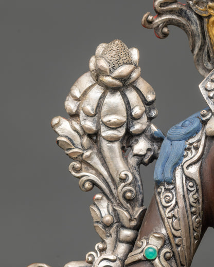 Green Tara Statue | Gold-Painted face Buddhist Deity for Devotion