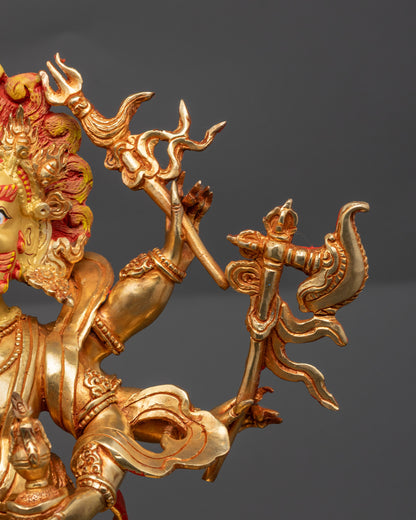 Sacred White Mahakala Sculpture | Divine Protector Deity for Rituals