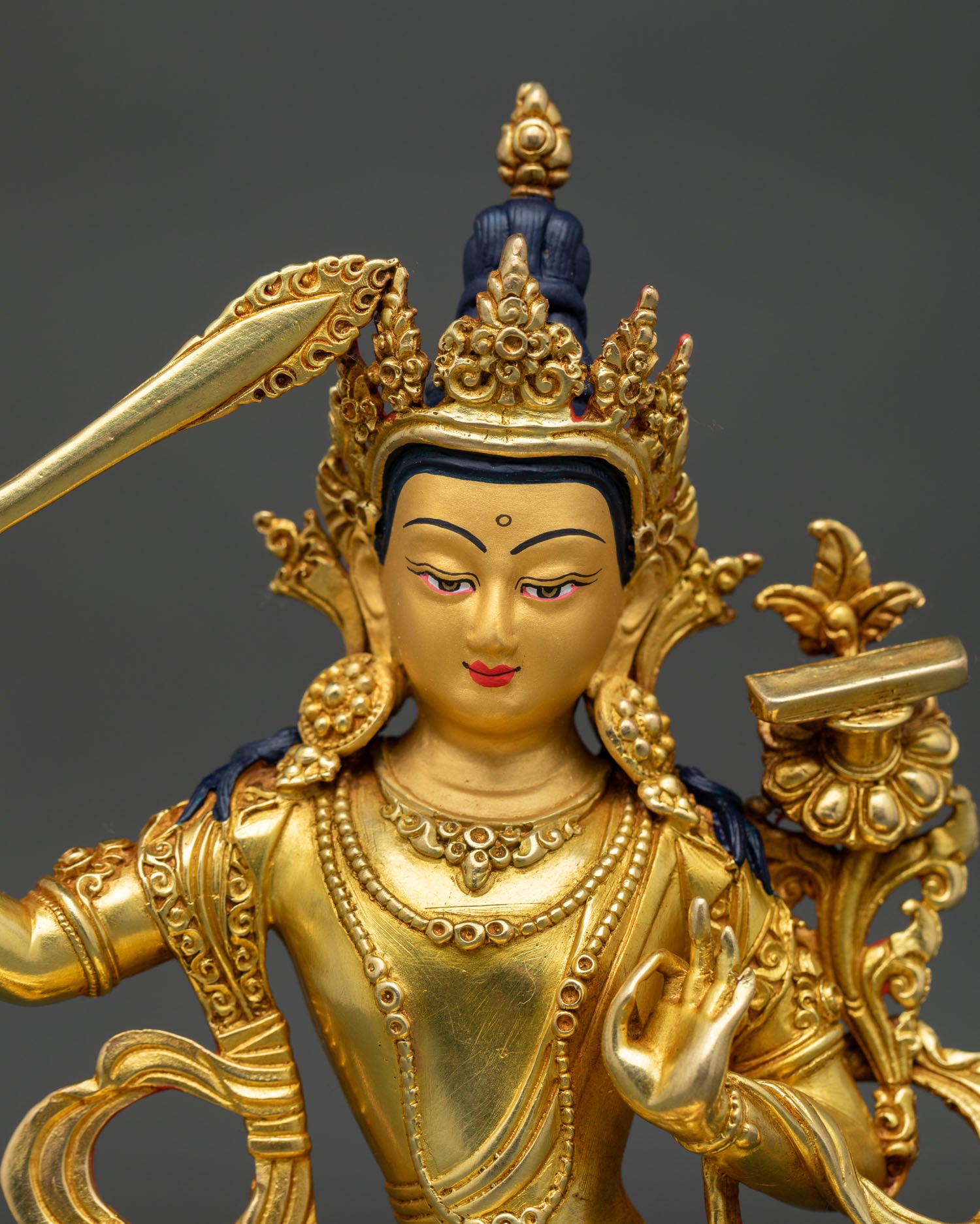 Handmade Manjushri Statue | Sacred Nepalese Artwork