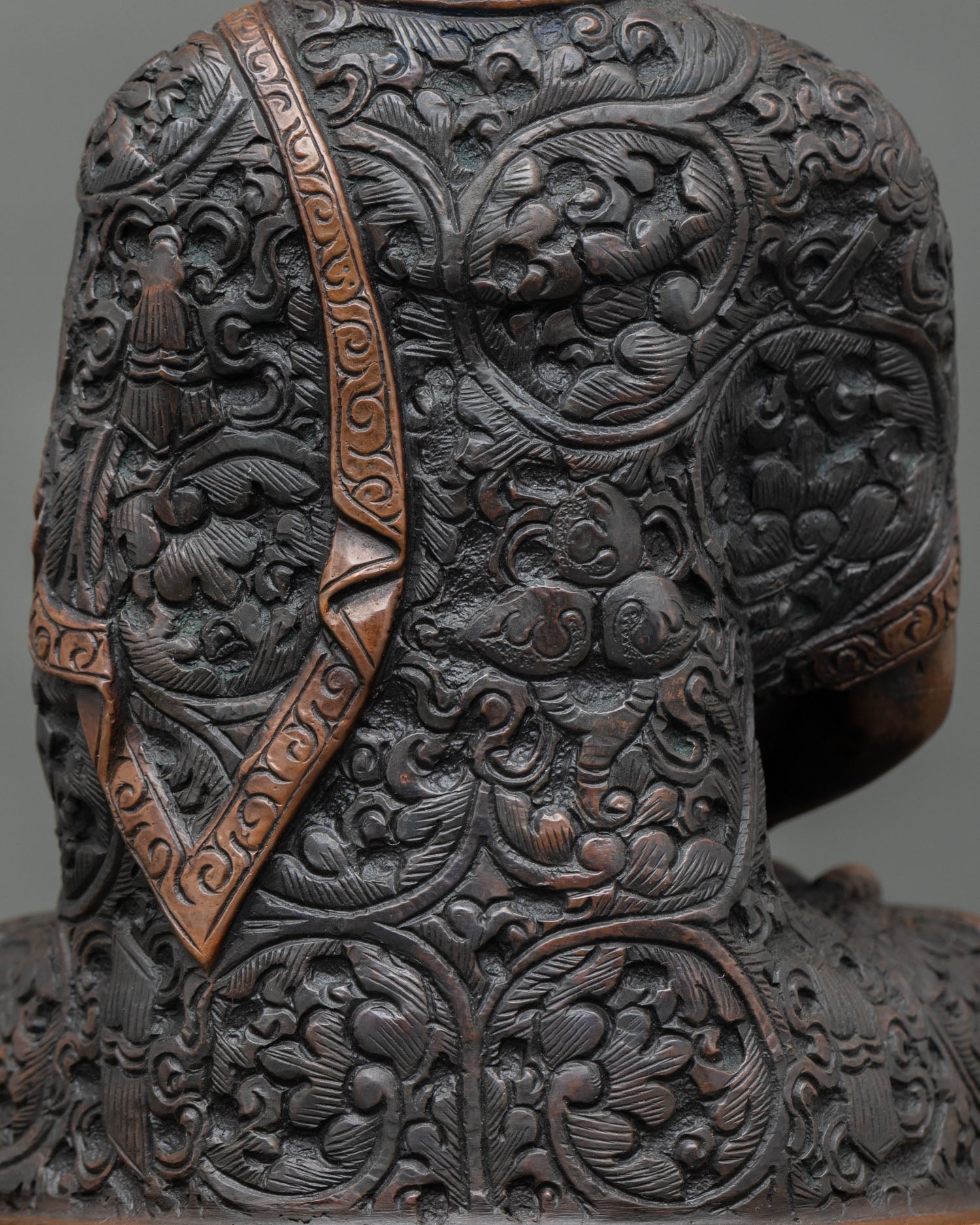 Amitabha Buddha Statue | Buddhist Art in Oxidized Copper Finish