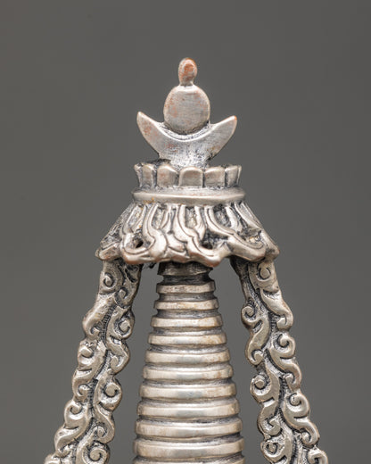 Oxidized Copper Shakyamuni Buddha Stupa | Himalayan Buddhist Shrine
