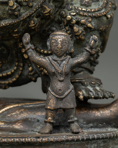 Sakya Mahakala Statue | Antique Finished Copper Buddhist Sculpture