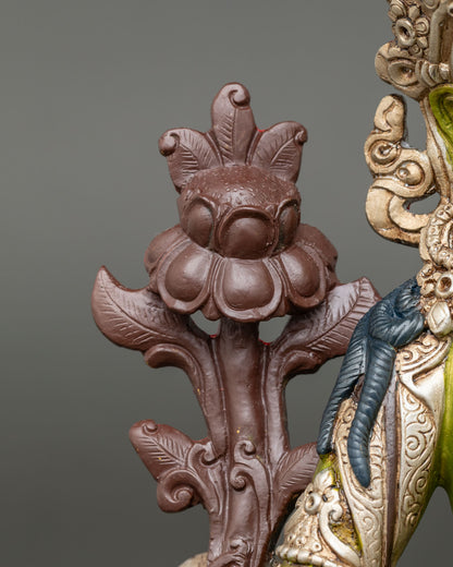 Green Tara Deity Statue | Hand-Painted Buddhist Figurine