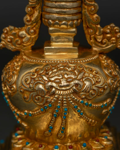 24K Gold-Plated Shakyamuni Buddha Stupa | Made in Nepal