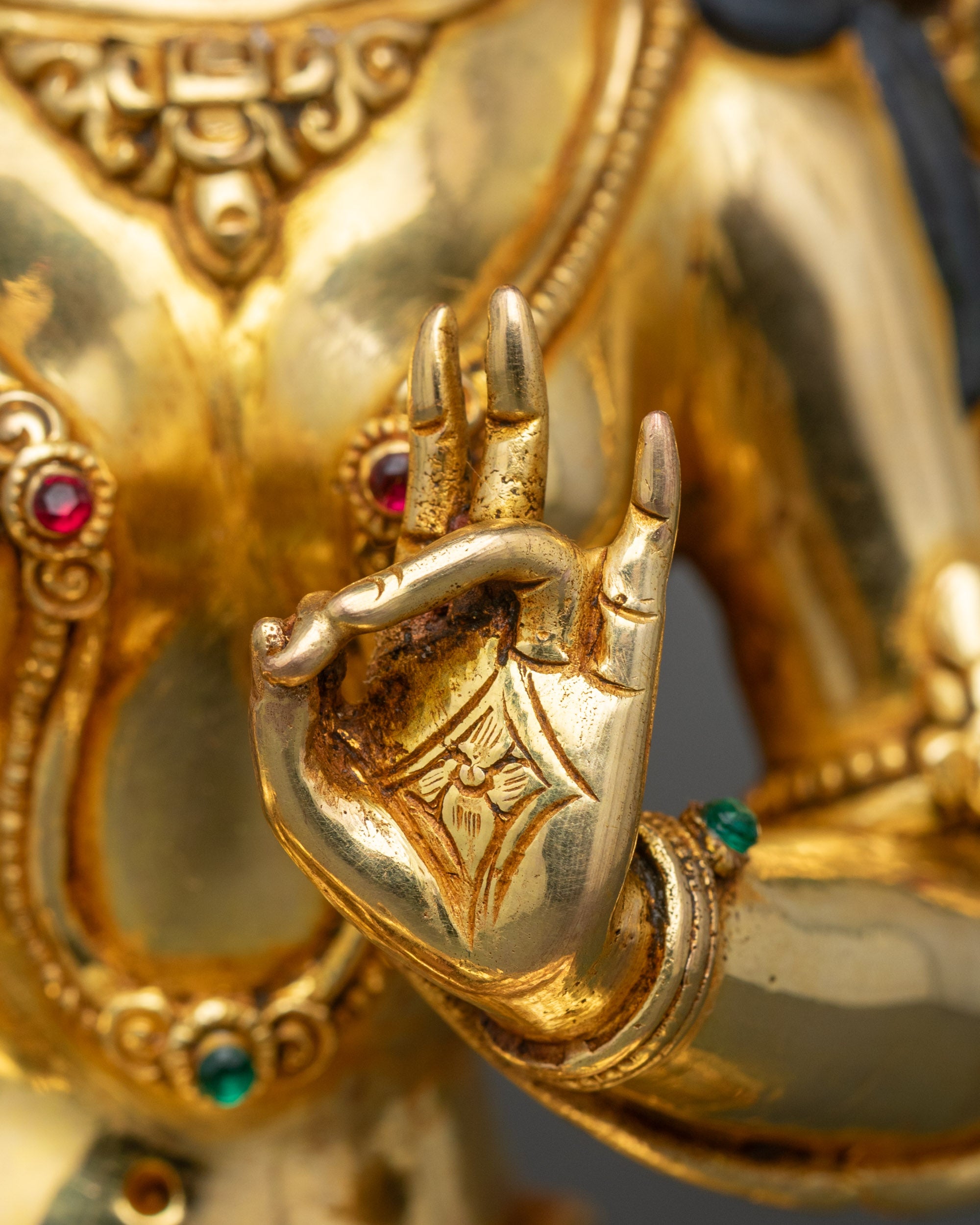 Authentic Green Tara Figurine | Nepalese Spiritual Sculpture