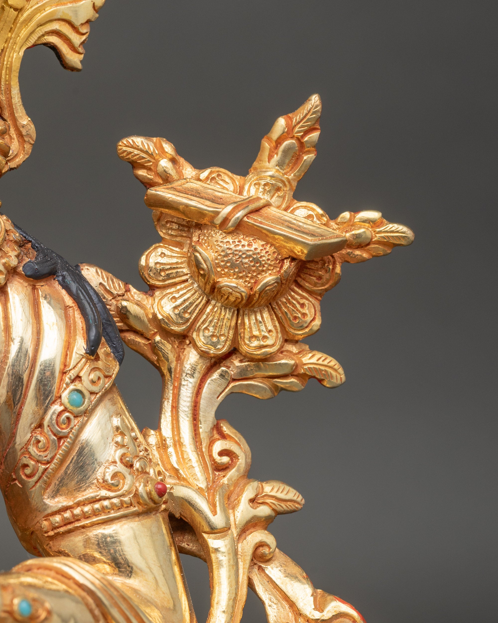 Manjushri with Consort - Handmade Sculpture for Spiritual Harmony