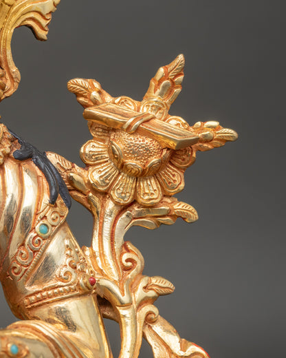Manjushri with Consort - Handmade Sculpture for Spiritual Harmony